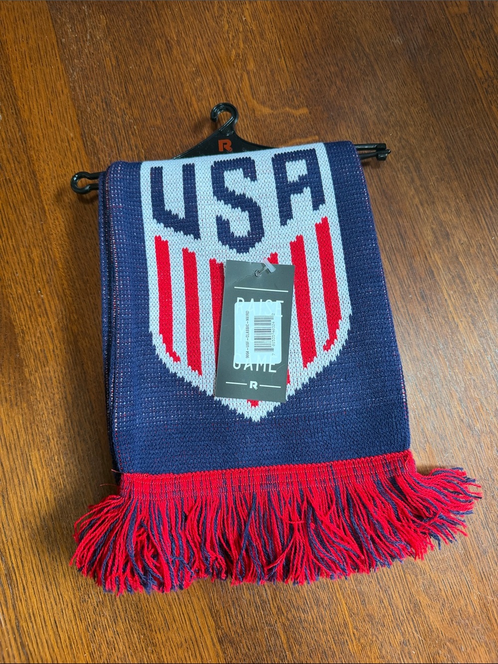 USA Shield Knit Scarf  - Navy & Red